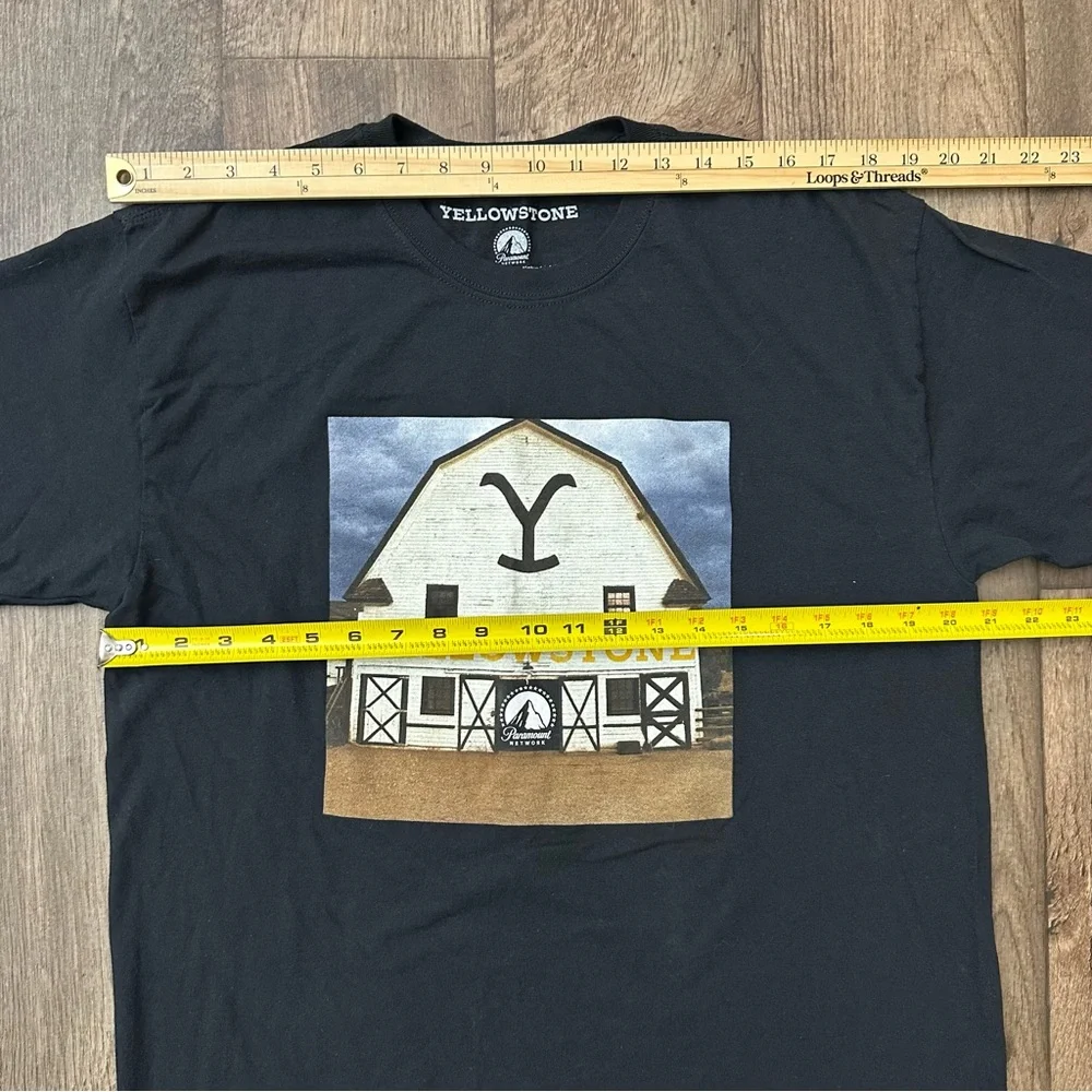 Yellowstone White Barn 100% Cotton T-Shirt Men’s Size L Black